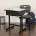 Adjustable Height Student Desk and Chair with Pedestal Frame - Set of 3 - 23.625"W x 17.75"D x 28.25" - 31.5"H