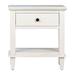 Xander Reclaimed Acacia White Wash Coastal Drawer and Shelf Storage Nightstand with Iron Hardware