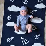 Hello Spud Chenille Paper Airplanes Blanket - 40"x30"