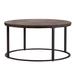 36" Natural And Brown Reclaimed Wood And Metal Round Coffee Table - 18" H x 36" W x 36" D