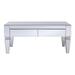 41" Silver Glam Mirrored Glass Rectangular Mirrored Coffee Table - 18" H x 41" W x 21" D
