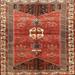 Ahgly Company Indoor Square Traditional Orange Brown Medallion Area Rugs 5 Square