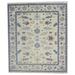 Wahi Rugs Hand Knotted Oushak Khorjin Design Silver Wash 8 0 x10 0 -w988