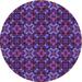 Ahgly Company Machine Washable Indoor Round Transitional Purple Area Rugs 8 Round