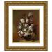 Hans Bollongier 20x24 Gold Ornate Framed and Double Matted Museum Art Print Titled - Floral Still Life (1639)
