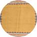 Ahgly Company Indoor Round Contemporary Orange CON3076X Area Rugs 4 Round