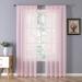 Sheer Curtains Window Panels Sheer Curtains 79 inch Length 1 Panels Set Semi Sheer Drapes for Bedroom/Living Room W39 x L79 Pink