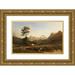 Karl Girardet 18x13 Gold Ornate Wood Frame and Double Matted Museum Art Print Titled - Swiss Alpine Landscape