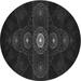 Ahgly Company Machine Washable Indoor Round Transitional Night Black Area Rugs 8 Round