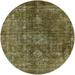 Ahgly Company Machine Washable Indoor Round Industrial Modern Dark Bronze Brown Area Rugs 8 Round