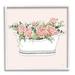 Stupell Industries Pink Rose Blossoms Casual Bathroom Bathtub Planter Graphic Art White Framed Art Print Wall Art Design by Cindy Jacobs