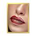 Designart Close Up Lips With Professional Lipstick and Make Up Modern Framed Art Print