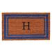 Calloway Mills Blue Border 24 x 36 Monogram Outdoor Doormat (Letter H)