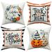 Husfou 4pcs Halloween Pillow Covers Linen Trick or Treat Pillow Case Halloween Decorations for Sofa Couch Bedroom Car Bedding 18x18 inch