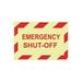 National Marker Glow Labels-Emergency Shut-Off 3X5 Adhesive Vinylglow 5/Pk GEPA2AP