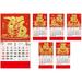 GROFRY 2023 New Year Calendar Golden Foil View Date Tear Resistant Traditional Chinese Rabbit Year Monthly Calendar for Living Room