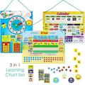 IQ Toys 3 in 1 Kids Magnetic Reward Behavior Chore Chart Calendar and Telling Time for Homeschool Supplies Kindergartens and Classrooms