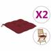 Anself 2 PCS Garden Chair Cushions Fabric Seat Pad Patio Chair Cushion Wine Red for Outdoor Furniture 15.7 x 15.7 x 2.8 Inches (L x W x T)