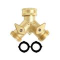 Garden Hose Y Valve Connectors Brass Hose Splitter with Solid Brass Handle Brass Y Valve Water Garden Hose Adapter 2 Way 1pcs New