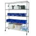 Cfowner 5 Tier Steel Wire Shelving Unit on Wheels Chrome Shelves for Garage Kitchen Living Room Heavy Duty Shelving Rack 59.06 x 17.72 x 70.87 inch (L x W x H)