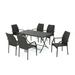 GDF Studio Willet Outdoor Wicker 7 Piece Dining Set with Folding Table Multibrown