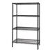 Quantum Storage WR74-3672BK Black 4 Shelf Wire Shelving Unit - 36 x 72 x 74 in.