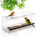 Window Bird Feeders with Strong Suction Cups - Acrylic Window Bird Feeders for Viewing Wild & Small Birds - Clear Window Bird Feeder with 3 Compartment Removable Seed Tray & Drainage Hole