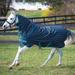 Amigo Hero 900 Pony Plus Turnout Blanket (50g Medium-Lite 50g Hood) Black Check (Teal/Silver Trim) Size: 57