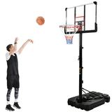 Basketball Hoop Outdoor Portable Basketball Goal LED Basketball Hoop Lights Adjustable Height 7.6- 10ft for Adults Teens