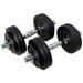 PRISP Adjustable Weight Dumbbells Set - Includes 2 Bars Cast Iron Plates and Threaded Collars