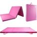 RitFit 3 x 6 Folding Gymnastics Mat with Carrying Handles for Yoga Stretching Core Workouts(Pink)