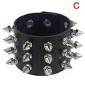 Punk Gothic Rock Cuspidal Spikes Rivet Cone Stud Wide Leather Wristbands Fa J1F7