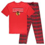 Men's Red Chicago Blackhawks Big & Tall T-Shirt Pajama Pants Sleep Set