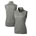 Women's Cutter & Buck Heather Gray Michigan State Spartans Mainsail Basic Sweater-Knit Full-Zip Vest