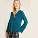 Anthropologie Sweaters | Anthropologie Joy Fringe V Neck Sweater | Color: Blue/Green | Size: M