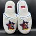 Disney Shoes | Disney Mickey Mouse Slip On Slippers Women’s Sz 9/10. White Fleece | Color: Red/White | Size: 9.5