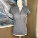 Burberry Tops | Burberry Brit Gray Short Sleeve Polo With Shoulder Strap Hardware, Xs | Color: Gray | Size: Xs