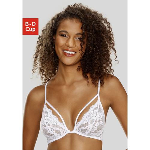 Bügel-BH LASCANA Gr. 75, Cup C, weiß Damen BHs Reizwäsche BH Bügel-BH Spitzen-BH Hochzeitsdessous Hochzeitswäsche Spitzenwäsche Spitzen-BHs aus Spitze und Zierbänder, sexy Dessous