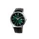 Starion Watches - Remington Watch for Men and Women - Japanese Movements with Date - Retro Watch - Water Resistant Watch - Stainless Steel Case, Steel Emerald Leather,