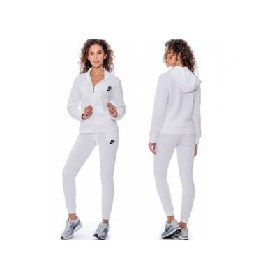 Nike Sportswear Club Fleece Women's Full Zip Hoodie & Pants Set White