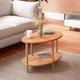 Table élégante d'un salon ovale avec des pieds en bois et 2 étages différentes couleurs taille :