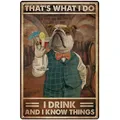 Dog Clicks I Clicks I Know Things Style Wall Art Décoration de la maison Retro Metal 18/Sign