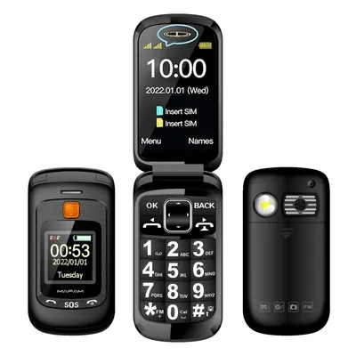 Mafam-Téléphone portable F899 pour seniors écran plié clé SOS appel rapide grand écran torche