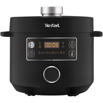 TEFAL Multikocher "Turbo Cuisine inkl. Dampfgareinsatz, Messbecher, Reislöffel und Kelle", schwarz, B:31cm H:28,7cm T:33,6cm, Küchenmaschinen, elektrischer Schnellkochtopf, 10 automatische Programme, vielseitig