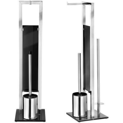 Wenko Stand WC-Garnitur »Rivalta« glänzend schwarz, 18x70 cm