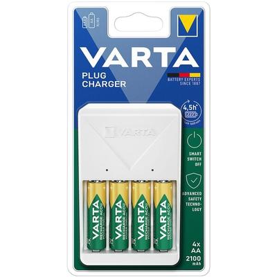 Ladegerät »Plug Charger« inkl. 4x AA Akkus, Varta