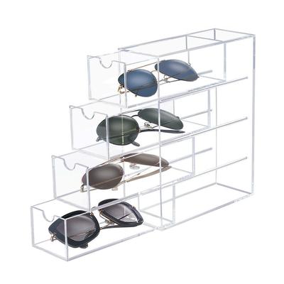 OnDisplay Stackable 4 Tier Vertical/Horizontal Molded Acrylic Sunglasses/Eyeglasses Organizer