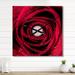 Designart 'Red Rose Petals with Rain Droplets' Oversized Floral Wall CLock