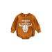 Gureui Toddler Infant Baby Girls Boys Casual Rompers Letter Print Western Cowboy Long Sleeve Sweatshirt Jumpsuit