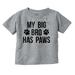 My Big Brother Has Paws Toddler Boy Girl T Shirt Infant Toddler Brisco Brands 4T